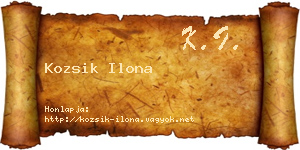 Kozsik Ilona névjegykártya